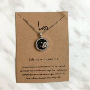 🎉 New Leo Zodiac Silver Pendant Necklace